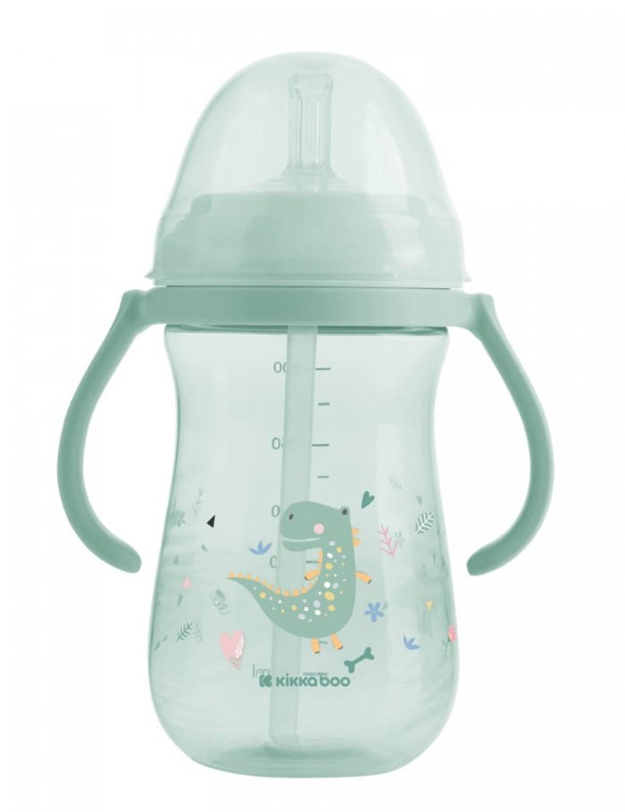 Kikka Boo Κύπελλο PP με καλαμάκι σιλικόνης 300ml Dino World Mint 31302030077