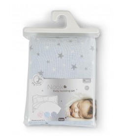 Βρεφικό σετ κρεβατιού 3 τεμ. 60x120cm HUGZZZ NOOK Blue Stars 3800146270940