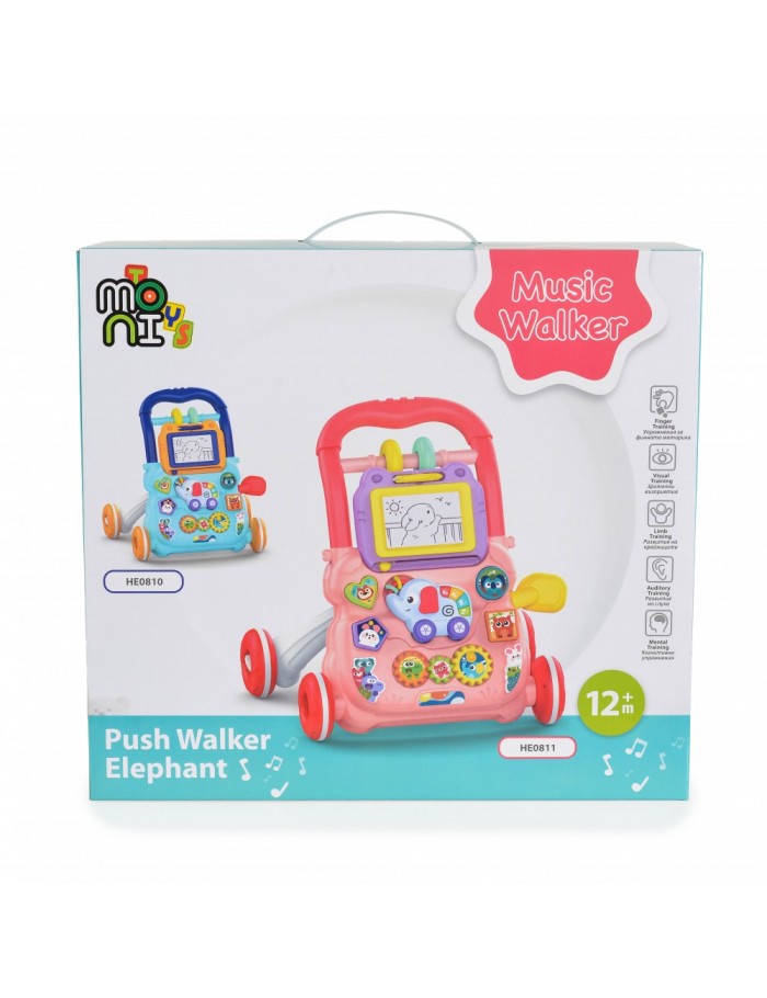 Βρεφική Περπατούρα Push Walker Ροζ HE0811 Moni Toys 3800146224356