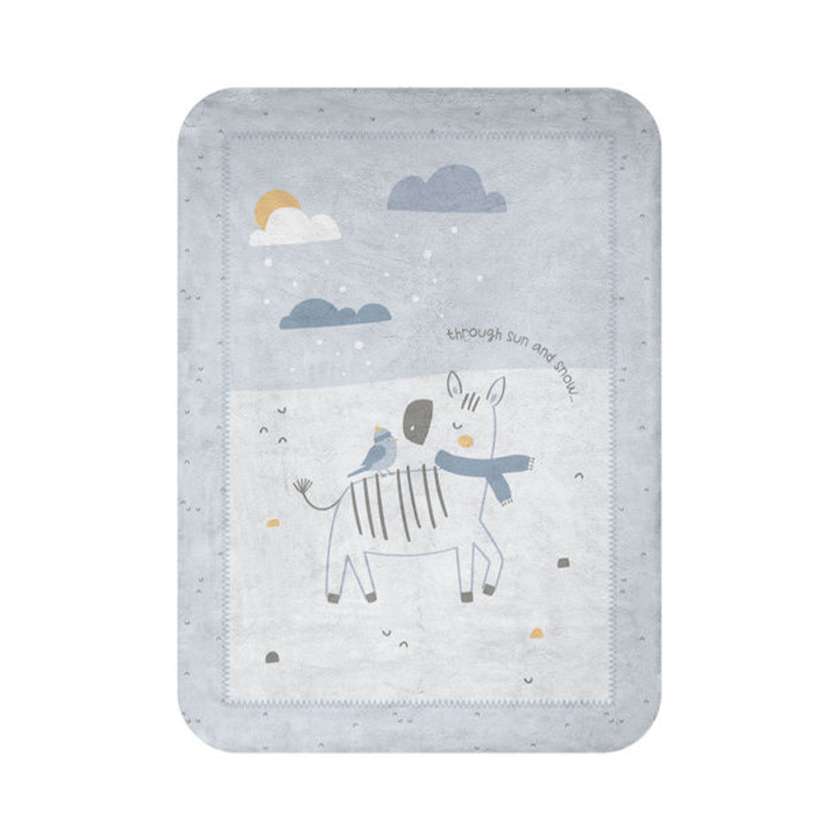 Κουβέρτα Αγκαλιάς Βελουτέ Stripy Friends Blue 80×110εκ. Kikka Boo 31103020151