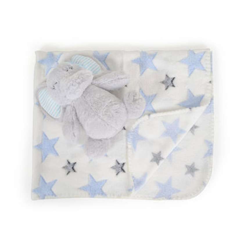 Cangaroo Κουβέρτα Αγκαλιάς & Λίκνου Elephant Μπλε με Ζωάκι 75×90εκ. 3800146269203