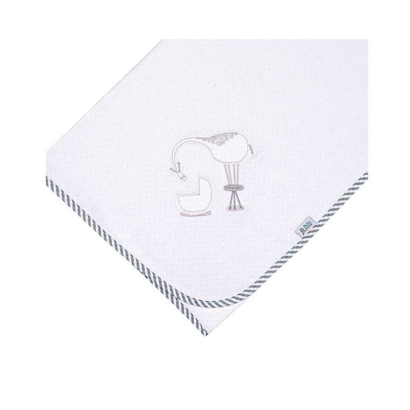 Bunny Bebe Πάνα Αγκαλιάς Πικέ Γκρι 90×90εκ. 743