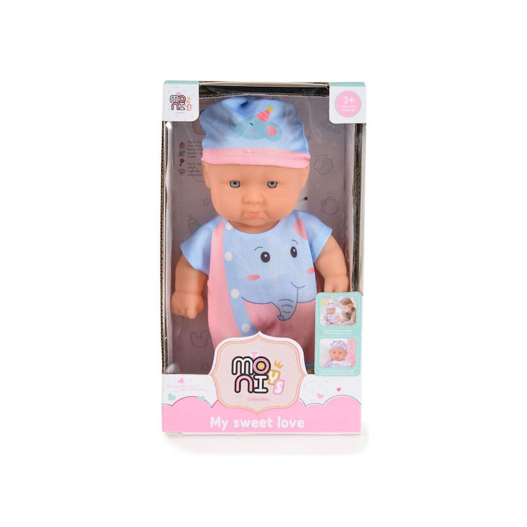 Κούκλα μωράκι 20cm Moni Doll Elephant Blue/Elephant 3800146223342