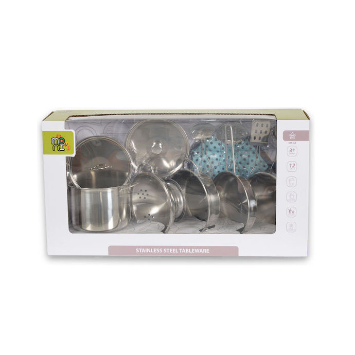 Moni Toys Σετ Παιδικά Κουζινικά 12τμχ Stainless Kitchen A8 3801005600403 3+