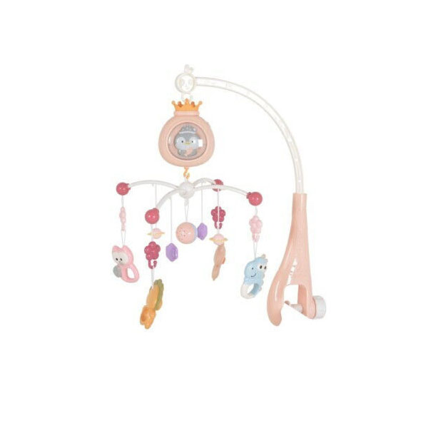 Moni Μόμπιλε Κούνιας Penguin Pink με Μουσική και Περιστροφή 3801005600052