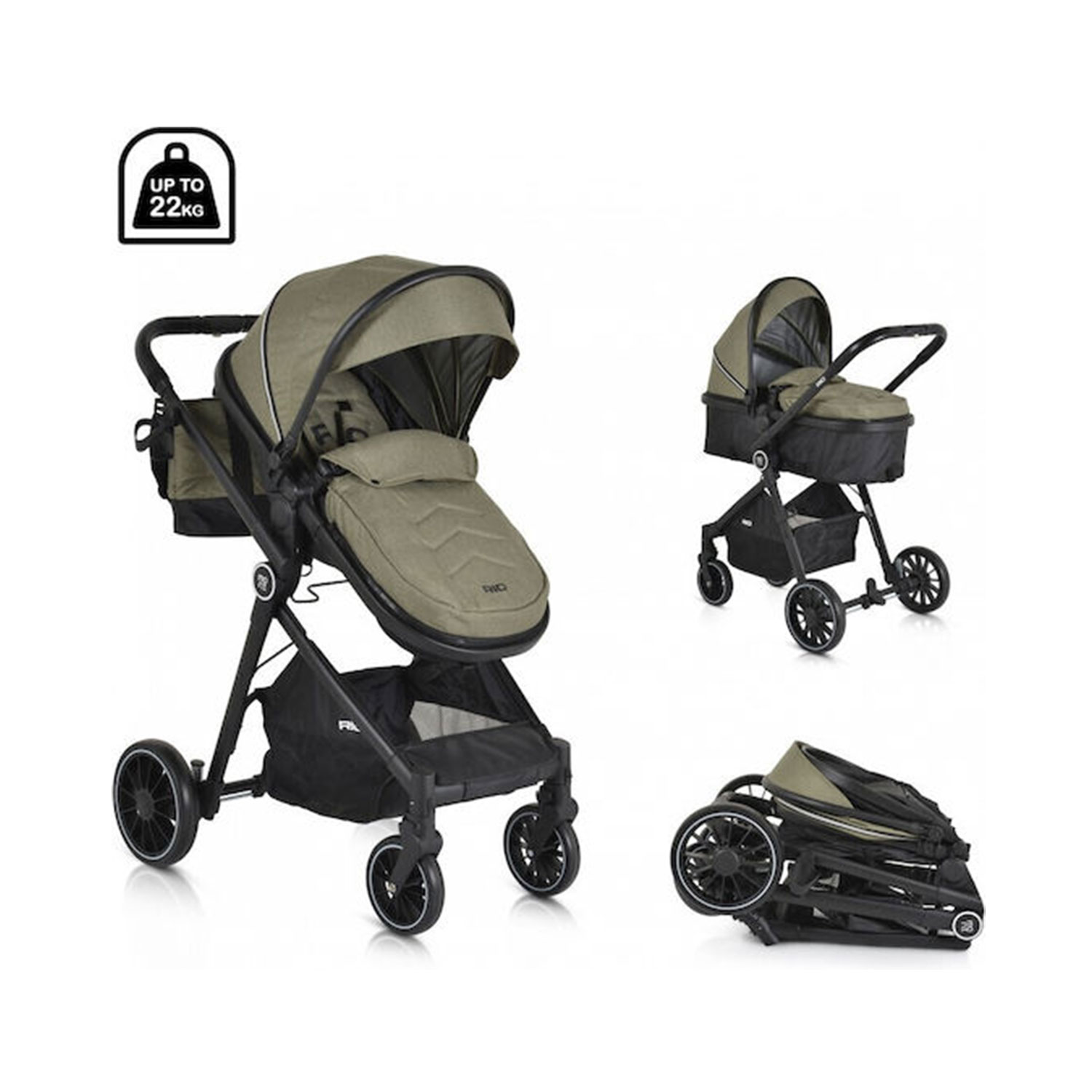 Πολυκαρότσι 2 σε 1 Rio Moni Green 3800146236311