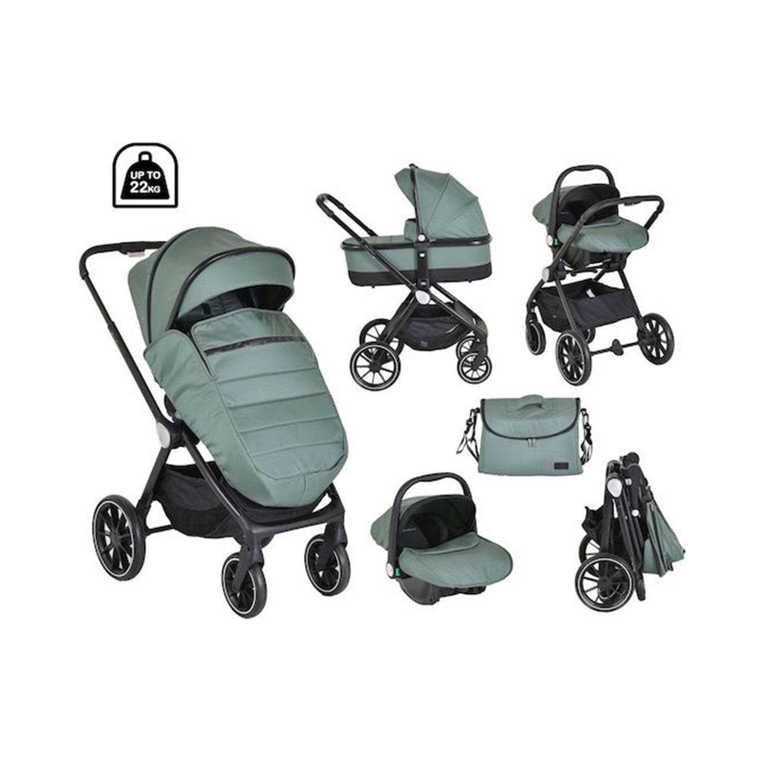 Cangaroo Πολυκαρότσι 3 σε 1 Christiano Green 3800146236489
