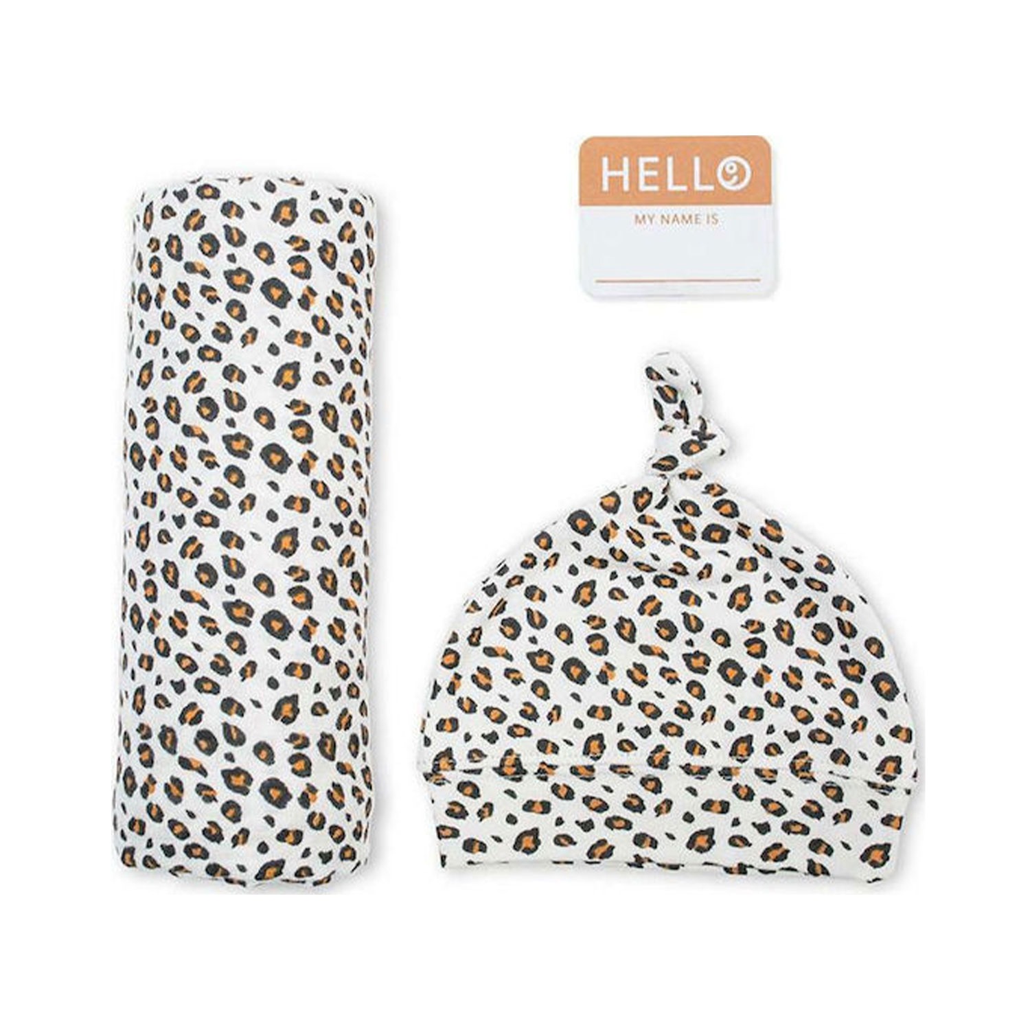 Lulujo Σετ Μουσελίνα Με Σκουφάκι 120x120cm Hello World – Leopard 0-4 Μηνών 628233456465