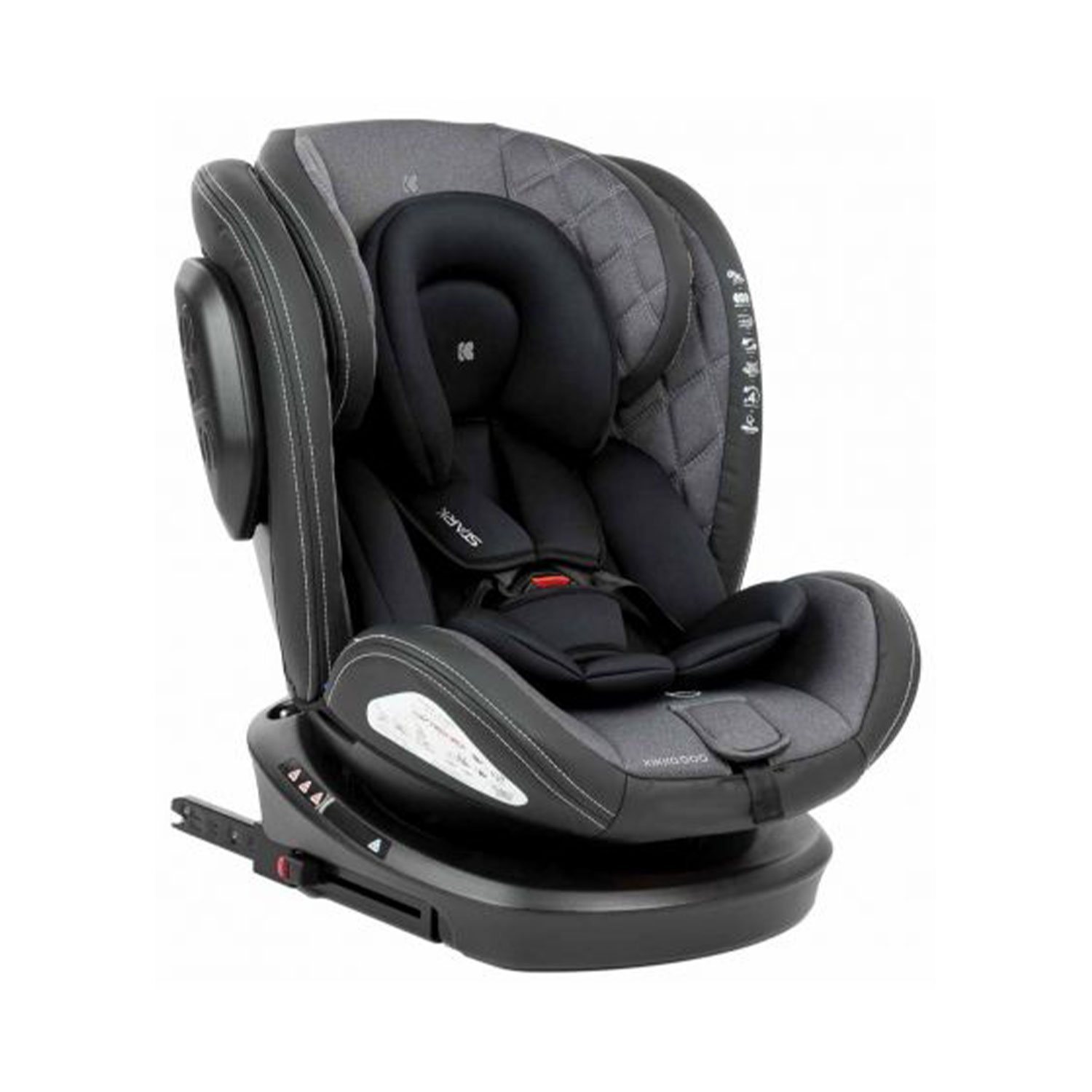 Παιδικό κάθισμα αυτοκινήτου KikkaBoo - Stark, IsoFix, 0-36 kg, Dark Grey 3800171201285