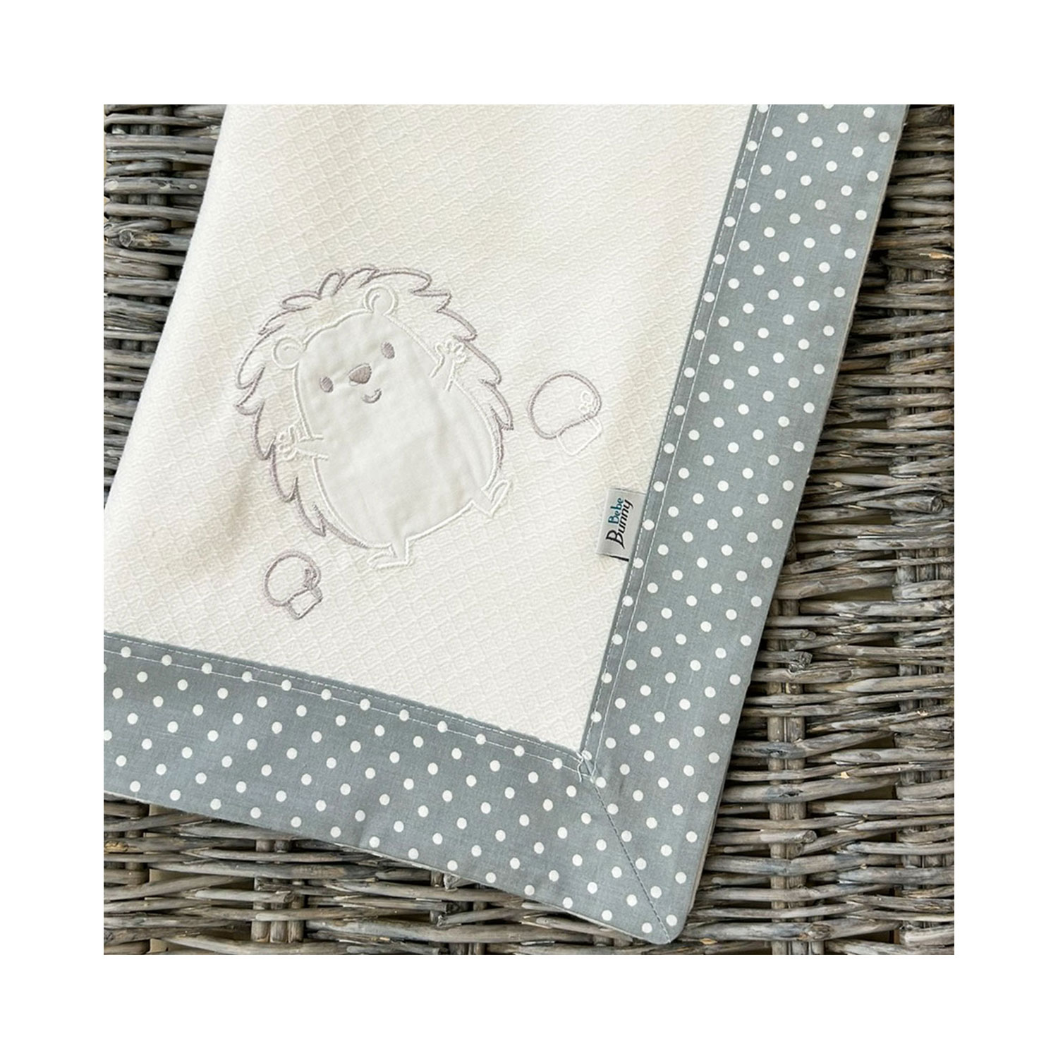 Bunny Bebe Πάνα πικέ με φάσα πουά (90×90), γκρι 753