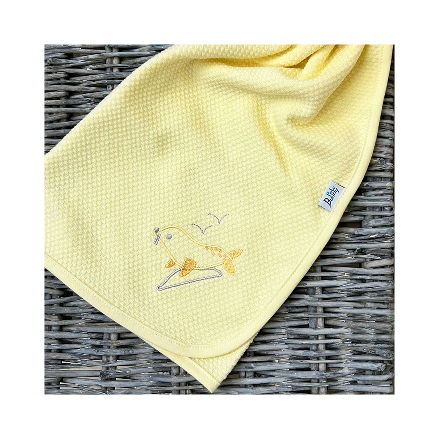 Bunny Bebe Πάνα/Κουβερτάκι ζακάρ (80×90), φώκια, κίτρινο 777
