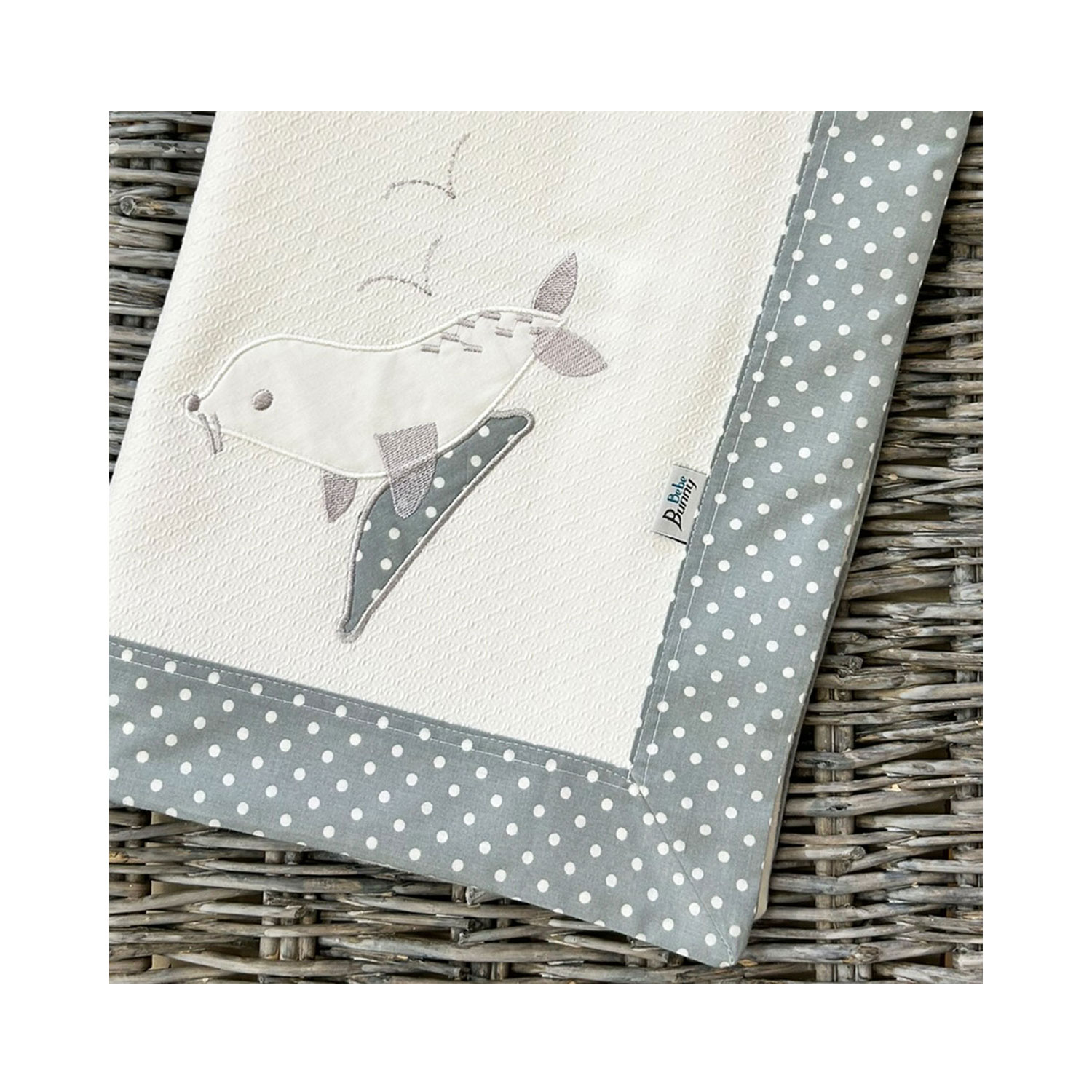 Bunny Bebe Πάνα πικέ με φάσα πουά (90×90), γκρι 753