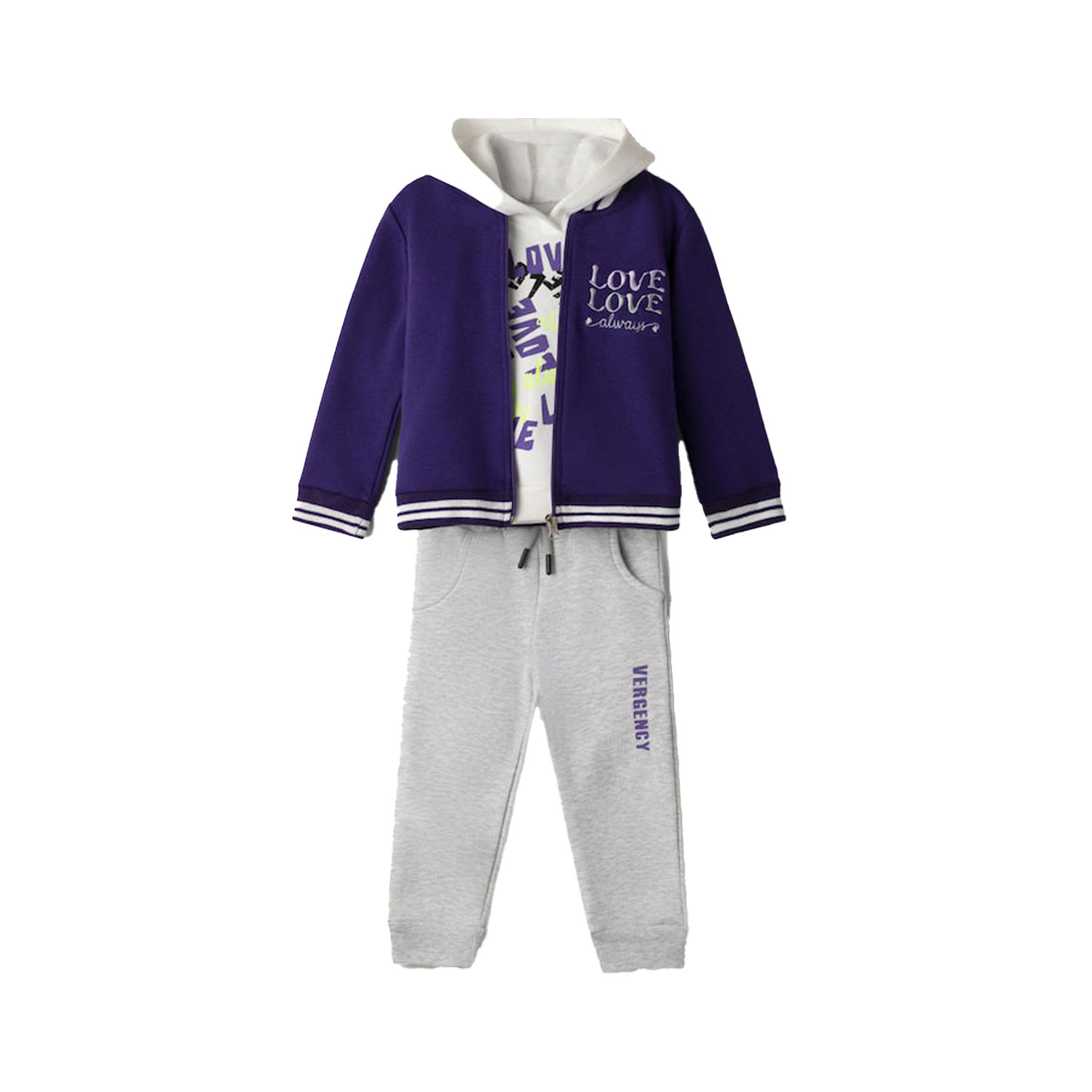 EBITA FASHION Παιδικό Σετ Φόρμα 3τμχ Μωβ 243281