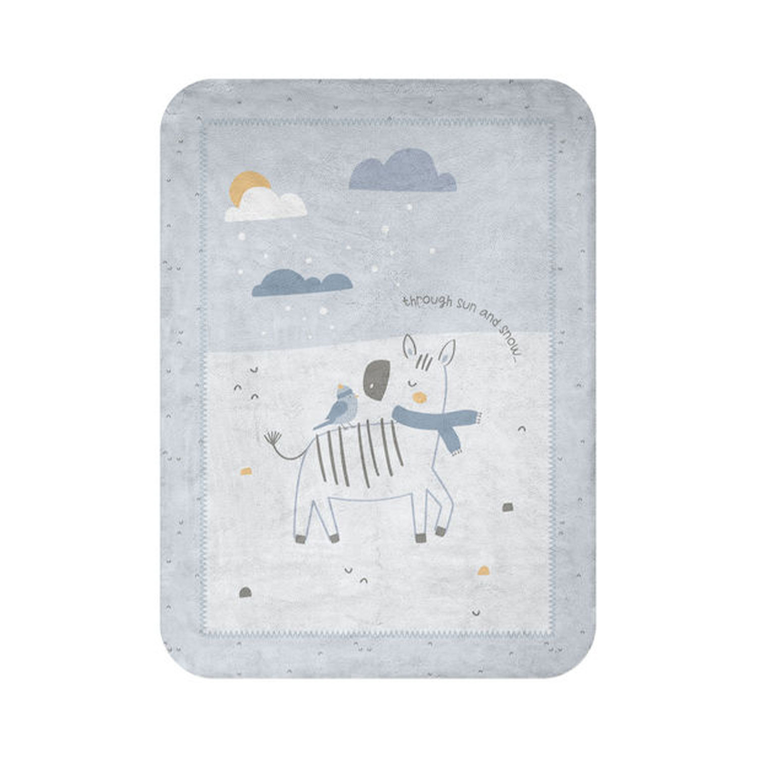 Κουβέρτα Αγκαλιάς Βελουτέ Stripy Friends Blue 80x110εκ. Kikka Boo 31103020151