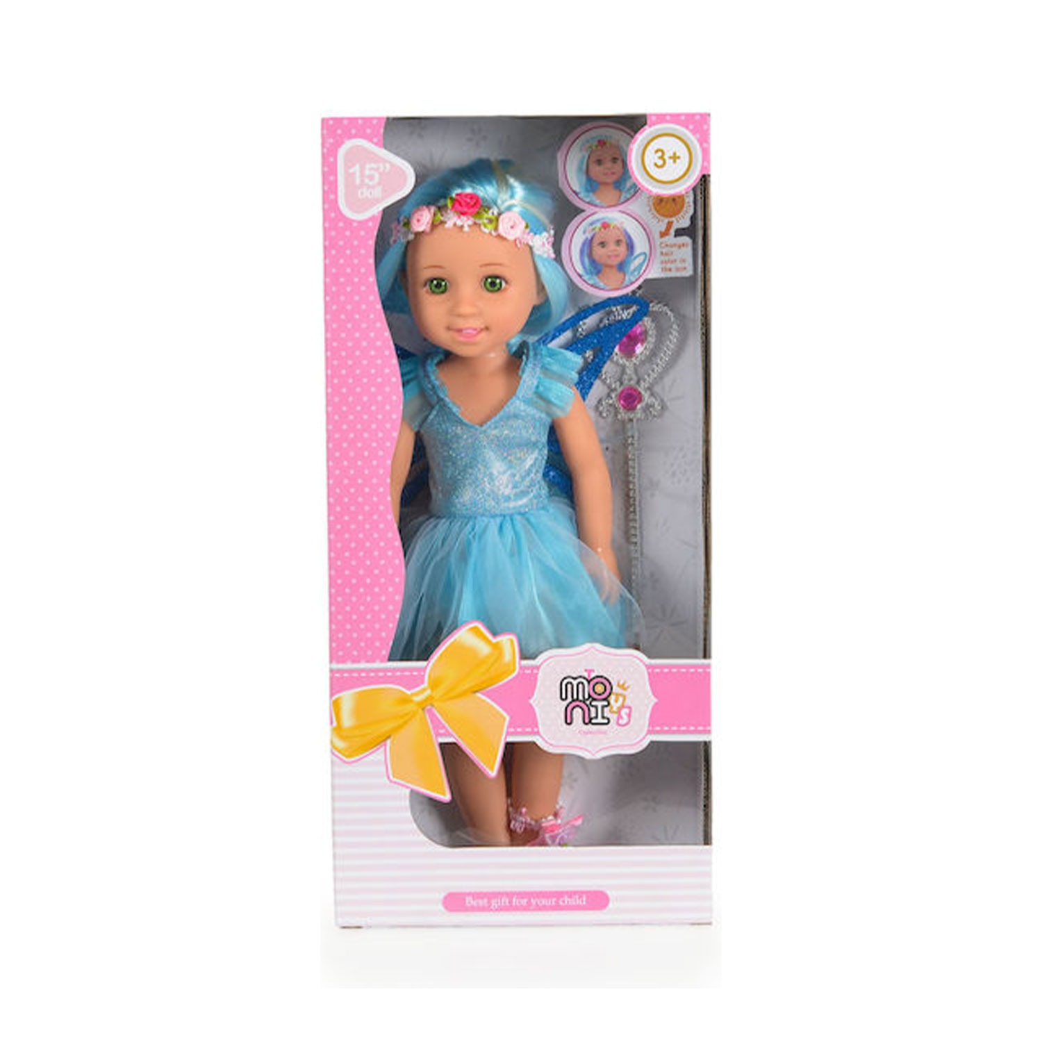 Moni Toys Κούκλα 38 cm Doll Fairy blue 3801005600991