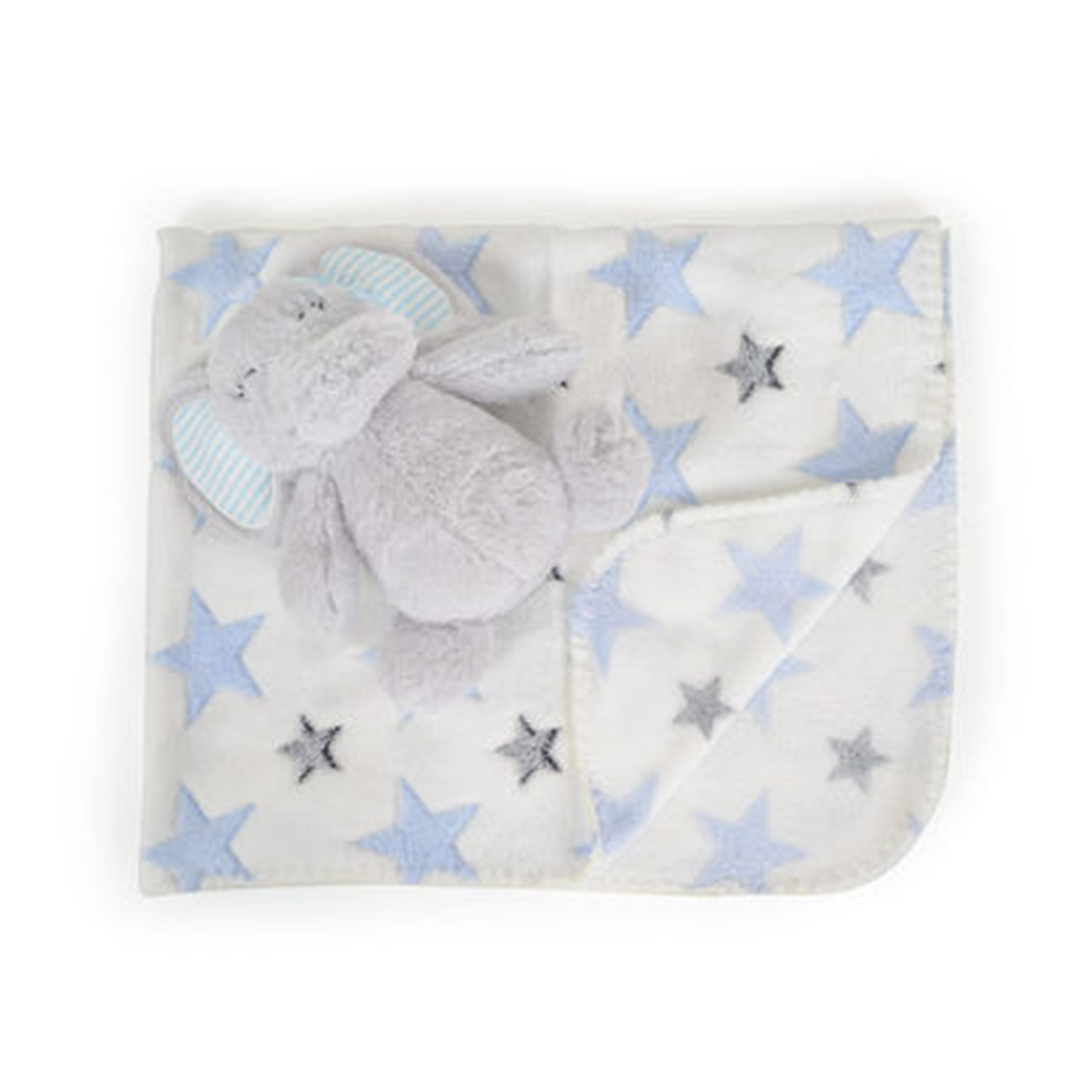 Cangaroo Κουβέρτα Αγκαλιάς & Λίκνου Elephant Μπλε με Ζωάκι 75x90εκ. 3800146269203